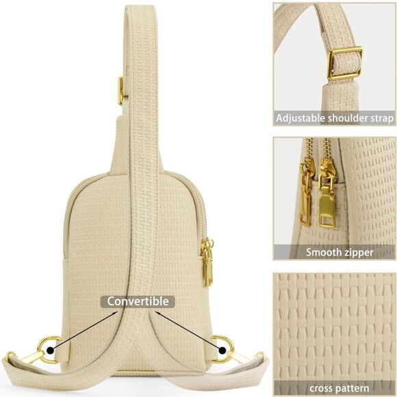 Crossbody Purse Womens Nude Sling Bag Purse Soft Vegan Leather Sling Purse SL3 - Picture 6 of 7
